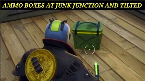 search ammo boxes at tilted or junk junction|Fortnite Season 10 (X) Shootout at Sundown Mission Guide.